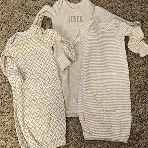 Carters Set of Three Gray Baby Gowns